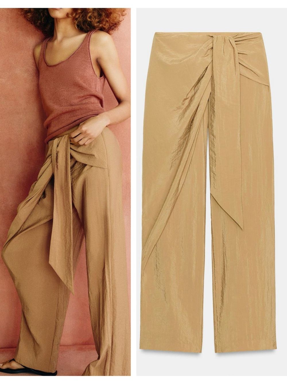 ZARA pareo crossover front and tie pants